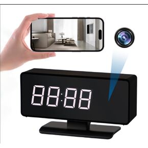 Clock Camera - Full HD 4k Wireless Camera - WiFi Nanny Cam for Home Indoor Security - WiFi & Bluetooth Connection Full Color Night Vision