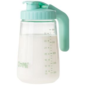 Comi 34 أوقية إبريق حليب الأم ، وحاويات تخزين حليب الأم للثلاجة ، ومقاومة للحرارة والبرد ، والرضاعة الطبيعية مع حلقة الختم ، لا أباريق زجاجية تسرب مع المقبض والغطاء ، والأخضر