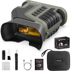 WOSPORTS Vision Vision مناظير 4K رؤية ليلية النظارات 1315ft 10x البصرية Zoom 8x التصغير الرقمي NVG مع شاشة 3 '' و 32 جيجا بايت tf bird مشاهدة ، في الهواء الطلق ، صور ، فيديو ، فيديو
