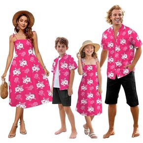 SANGTREE Family Matching Hawaiian Outfits Men Women Girl Boy Clothes, 2T - X-Large
