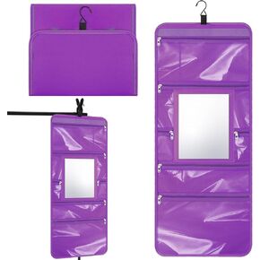 Hanging Toiletry Bag with Mirror Travel Foldable Beauty Bag Dance Bag with Mirror Backstage Cosmetic Bag Foldable Makeup Storage Organizer for Traveling Dancers Artists Home Spa (Black) in Kuwait