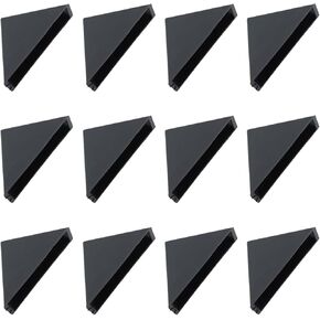 12PCS 12x50mm Black Triangle Plastic Corner Guard Glass Corner Protectors Right Angle Plastic Corner Wrapping Wooden Board Picture Frame Packaging Furniture Anti Collision