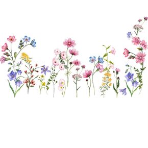 Large White Flower Wall Stickers, Removable DIY Romantic Cherry Blossom Tree Wall Murals Peel and Stick 3D Wall Art Stickers Murals Home Decor for Gilrs Bedroom Nursery Rooms Living Room
