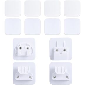 No Drill Retractable Baby Gate Replacement Parts (White) No Drilling Full Set Installing Hardware Compatible Doktorbaby 55" to 100" No Drill Mesh Gates Original Accessory with Sticker X8, Hardware X4