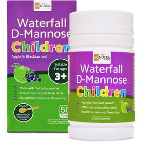 Waterfall D-Mannose Children - Apple & Blackcurrant - Infant D-Mannose - Suitable for Girls & Boys | 50g / 1.76oz