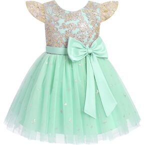 Idopip Toddler Baby Flower Girls Sequin Butterfly Tutu Dress Parkle تطريز الأميرة عيد ميلاد حفل زفاف ثوب مسابقة Pageant