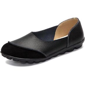Women's Cowhide Leather Loafers Flats Moccasins Slip-On