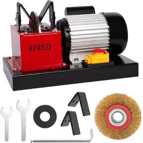 LawnMower Blade Sharpener TD7550-550W, 3/4HP, Bench Mower Sharpening Machine with 7 inch Ceramic Grinding Wheel & Rust Removal Wheel | 6 pieces of 80 Grit Ceramic Sandpaper & Tool Kit