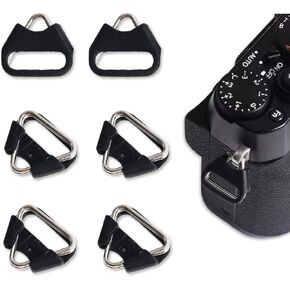 NIIIYTYB 3 Pairs Camera Strap Clips with Triangle Rings Metal Split Rings Plastic Covers Quick Release Hooks for DSLR Mirrorless Rangefinder Cameras Fast Attachment Straps with Protector Clips
