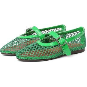 Mesh Ballet Flats for Women Round Toe Ballerina Flats Buckle Ballet Flats Shoes for Women Casual Dress Ballerina Mary Jane Flats