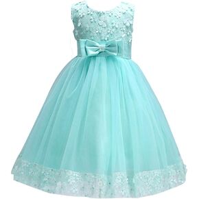Flower Girl Lace Dresses Pageant Party Baby Sleeveless Floral Baptism Dress Ball Gown for Wedding Sundress Summer Tank Knee Kids Tutu Special Fancy Tops Formal Size 2T-3T (Green, 4)