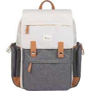 Baby Diaper Backpack - Large Diaper Bag with Insulated Pockets, Stroller Straps and Changing Pad (Birch Bag), Cream.
