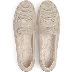 Womens Loafers Comfortable Knit Driving Shoes Washable Casual Work Slip on Loafer