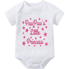 Pawpaw's Little Princess Infant Baby Outfits Short Sleeve Newborn Baby Clothes