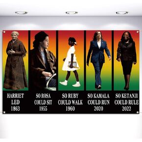 Vohado Black History Month Photo Booth Backdrop Afro African American Heritage Famous People Decoration School Classroom Bulletin Board Decor (7×5ft)