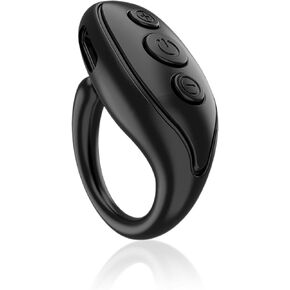 JX03 TikTok Scrolling Ring, Bluetooth Remote Control APP Page Turner, Camera Video Recording Remote, Support Like, Page Up Down, Volume Up Down (Black)