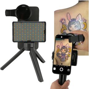 Tattoo Equipment and Supplies,Tattoo Continuous-Output-Lighting Fill Light for Tattoo Artist Gifts,Tattoo Accessories with Front & Back Clip,Tattoo Light with Stand Photography Lighting