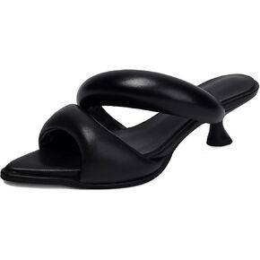 Kitten Heel Mules for Women Slip On Point Open Toe Heeled Mules