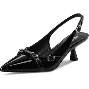 Women's Slingback Kitten Heels Pointed Toe Low Heel Pumps Comfortable Dress Office Shoes