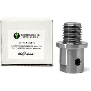 Lathe Chuck Faceplate Adapter from 5/8" Plainbore (Shopsmith etc) to 1" x 8tpi Faceplate or Chuck, for Wood Lathe Turning