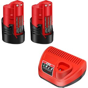 12V Lithium-Ion Battery and Charger Set for Milwaukee 12V Tools