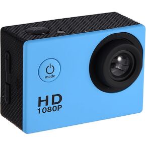 ciciglow Mini Sports Camera 7 Colors Action Camcorder 2.0 Inch Screen USB Charging 30M Water with Bracket Included for Outdoor Cycling Sports (Blue with
