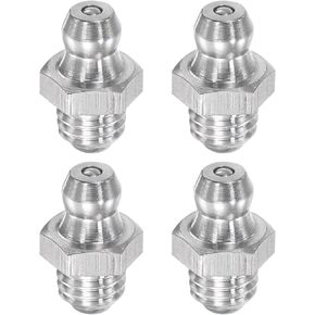 uxcell 4Pcs Metric Stainless Steel Straight Grease Fitting M8 x 1.25mm Thread Hydraulic Grease Fitting Accessories