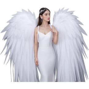 White Angel Wing Foam Prop Adult Huge Costume Halloween Wings Christmas Carnival Party
