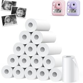 16 Rolls Instant Print Camera for Kids Refill Print Paper, BPA Free, Photo Printer Thermal Paper Rolls for Most Kids Instant Camera