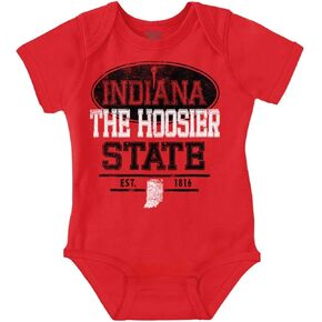 Brisco Brands Indiana Hoosier Pride Logo Souvenir Baby Romper Boys or Girls