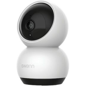 Swann EVO 2K Pan-Tilt Indoor Wi-Fi Security Camera: 2K HD video, plug-in, auto tracking, sound/motion/pet/person detection, live view, night vision, 2-way talk/siren, baby monitor, local/cloud storage