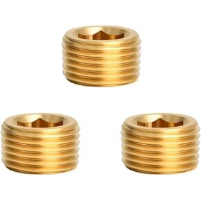 3pcs 1/2" NPT brass plug for 3/4 Compressed Air Line Kit manifold block