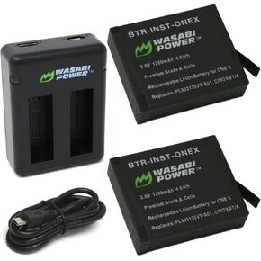 Wasabi Power Battery (2-Pack) and Dual USB Charger Compatible with Insta360 ONE X