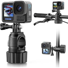 KDD Action Camera Clamp Mount - Adjustable Bike Handlebar Pole Clip, Motorcycle Tube Adapter Accessory, Clamp Opening Diameter 0.6" - 1.26" Mountain Bicycle for GoPro Hero 13 12 11 10 9 8 7 DJI OSMO