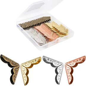 80pcs حماة زاوية الكتب المعدنية ، وورقة الكتب الورقية تغطي واقي ، و 4 ألوان عتيقة الحديد الحديد الزاوية حامي لألبومات الصور ، وأجهزة الكمبيوتر المحمولة ، وقوائم ، ومجلدات الملفات
