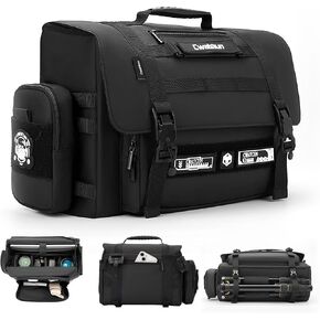 Cwatcun Large Tactical Camera Sling Bag, Crossbody Case with Tripod Holder | Fits 2cameras+2lenses+15.6"laptop. Tactical webbing, removable pouches, magnetic buckle, side access, padded foam in Saudi Arabia