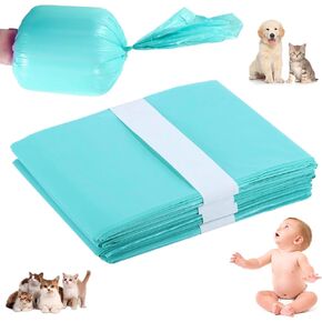 Diaper disposal bags - 4PCS 32.8ft compatible with all Korbell/Dekor/Akord models diaper buckets, each pack holds 16 liters for up to 1980 diapers (Green, 4 x 32.8ft)