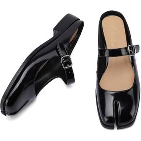 Split Coverd Toe Nainja Women Lofers Adjustable Buckle Mary Janes Mules Slingback Slip On Casual Shoes Flats