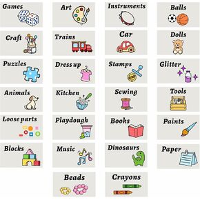 Toy Label Decals for Toy Storage Bin Organization Stickers Kids Toy Storage Labels Removable Organizing Labels Colorful Toy Stickers for Bins Containers Organizer Nursery Playroom Daycare