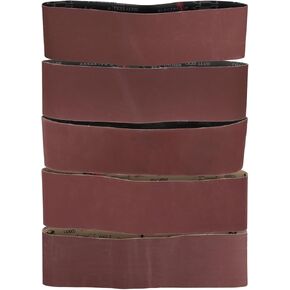 HARFINGTON 5pcs 6 x 48" Sanding Belts 1pcs Each of 320/400/600/800/1000 Grit Aluminium Oxide Flush Joint Belt Sander Paper for Metal Woodworking Automotive Repair