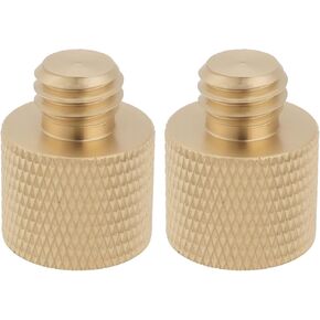 2pcs 1/4" Female To 3/8" Male Brass Screw Camera Tripod Mount Screw Thread Reducer Screw Adapter for Connected with Light Stand Tripod Photography Devices