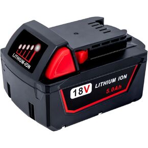 5.0Ah Replacement Battery for Milwaukee 18V Battery Compatible with Milwaukee M18 Battery 48-11-1850 48-11-1852 48-11-1820 48-11-1828 48-11-1830 Cordless Power Tools 2 Pack
