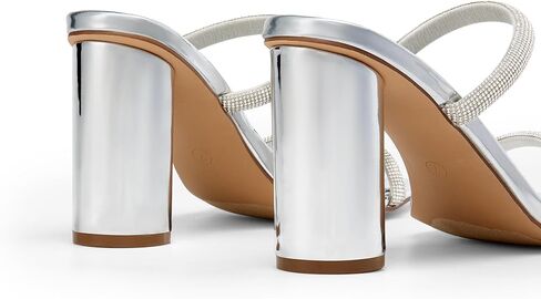 DREAM PAIRS Women's Square Open Toe Block Heels Two Strap Slip On High Heeled Slides Sandals in Kuwait