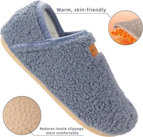 House Slippers for Women Soft-Lightweight House Shoes Men’s Furry Slippers Socks with Rubber Sole for Indoor Outdoor Use in Saudi Arabia