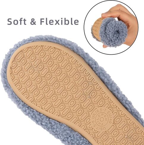 House Slippers for Women Soft-Lightweight House Shoes Men’s Furry Slippers Socks with Rubber Sole for Indoor Outdoor Use in Saudi Arabia