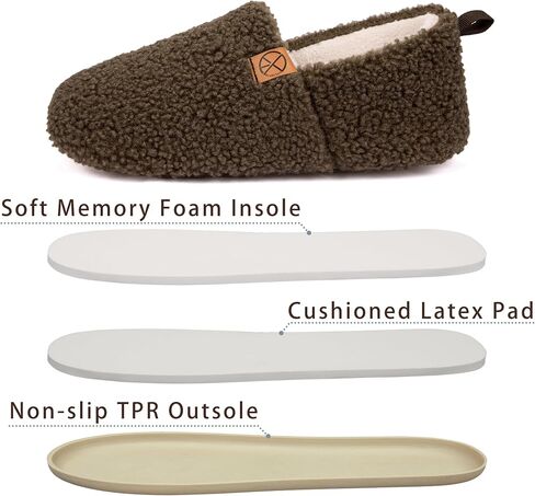 Women's House Slippers Lightweight Memory Foam House Shoes Cozy Closed Back Slippers with Curly Fleece for Indoor Outdoor in Saudi Arabia