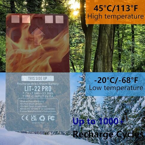 Lit-22 قابلة لإعادة الشحن حزمة بطارية الليثيوم متوافقة مع كاميرا درب خلية فليكس فليكس-فليس فليكس-G36 Flex-S (تضمين كبل النوع C) 7.7v 53.9wh 7000mAh in Kuwait