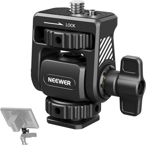 حامل شاشة Monitor Monitor Monitor Neewer مع برغي 1/4 بوصة ، 360 درجة دوارة ، ميل 180 درجة ، مضاد المسمار المسمى مع Atomos Ninja 5 "و 7" متوافق مع قفص الكاميرا الصغيرة ، MA021 in Kuwait