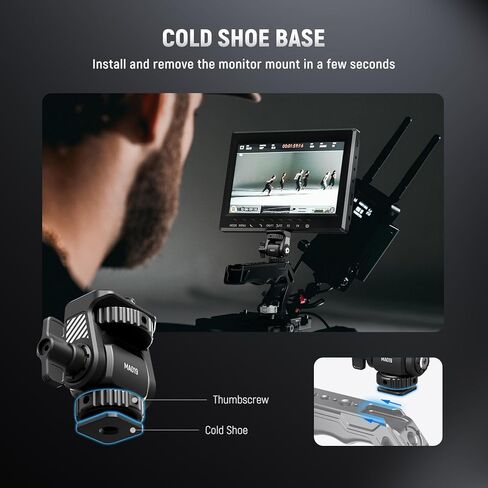 حامل شاشة Monitor Monitor Monitor Neewer مع برغي 1/4 بوصة ، 360 درجة دوارة ، ميل 180 درجة ، مضاد المسمار المسمى مع Atomos Ninja 5 "و 7" متوافق مع قفص الكاميرا الصغيرة ، MA021 in Kuwait