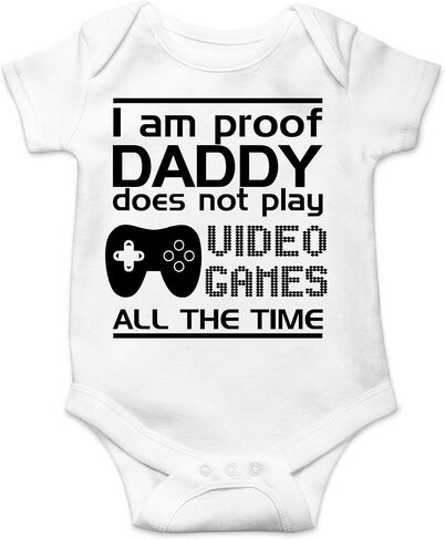 CBTwear Proof Daddy Does Not Play Video Games All the Time - Baby Clothes - Funny Newborn Bodysuit Outfits for Boys and Girls in Saudi Arabia